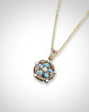 Feroza Polki Pendant Set (Small Dull Finish)