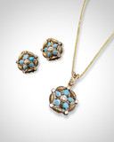 Feroza Polki Pendant Set (Small Dull Finish)