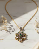 Green Onyx Aura Polki Pendant Set