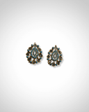 Polki Pendant Set in Feroza – 22K Gold Polished Silver